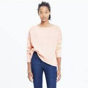 Madewell threadmix light peach wool mohair blend boatneck‎ sweater e5186